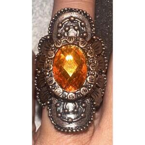 Beautiful Avon Ring Size 11 Vintage Oval Tiger's Eye Copper Color MCM Retro